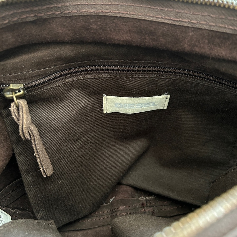 RARE Y2K Diesel Brown Suede “Hobo” Style Shoulder Bag - Picture 5 of 5